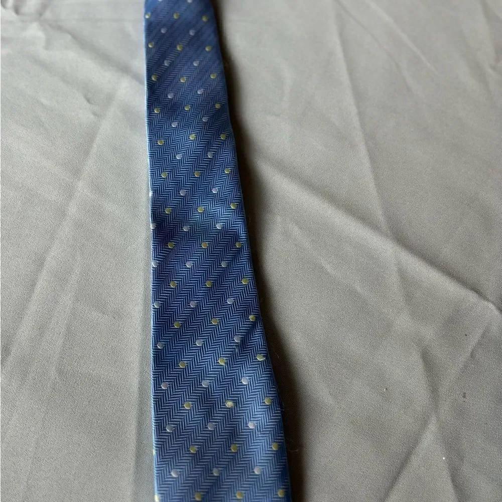 Boys Clip On Tie Lite Blue Pattern by George
